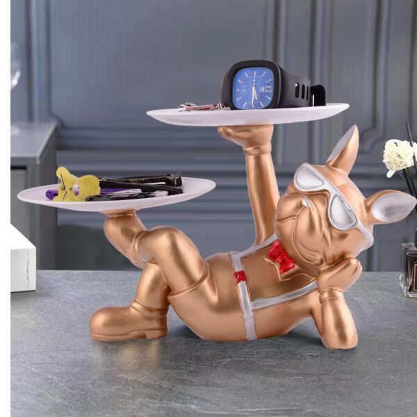 Cool Dog Showpiece with Plate for Home Dcor Item | Kitchen,Bedroom,Office,Dinning Table Decorative Item