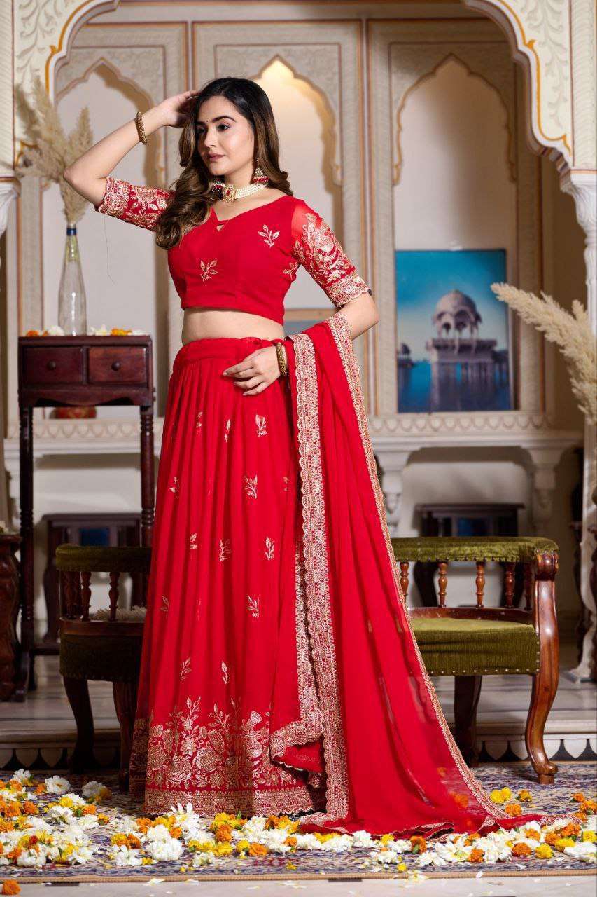 Women's Embroidered Lehenga Choli with Net Dupatta ? Festive & Wedding Wear Set - Image 9