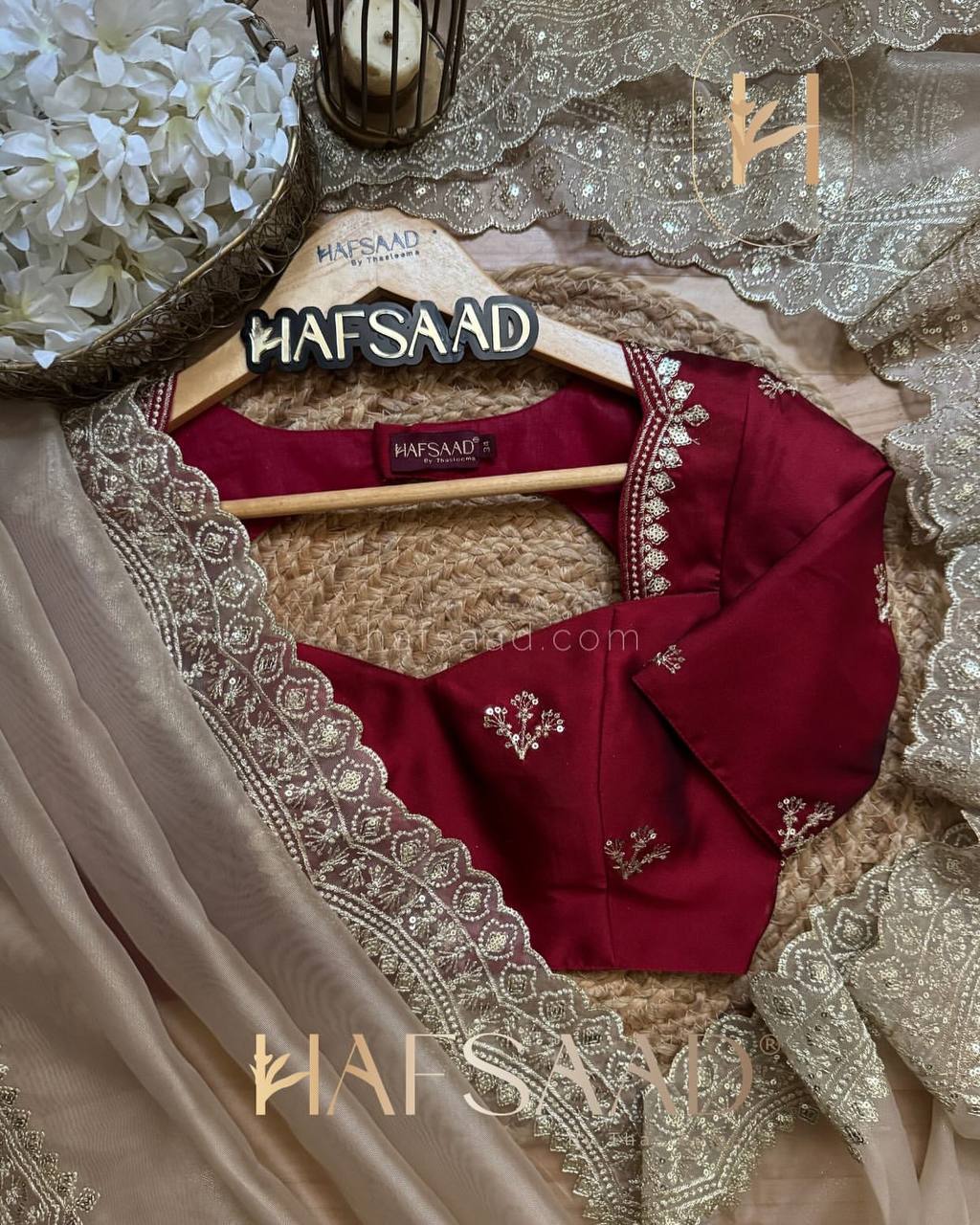 Luxurious Ivory Organza Dupatta with Heavy Golden Sequin & Zari Cutwork Border β Perfect for Weddings & Festive Layering - Image 8